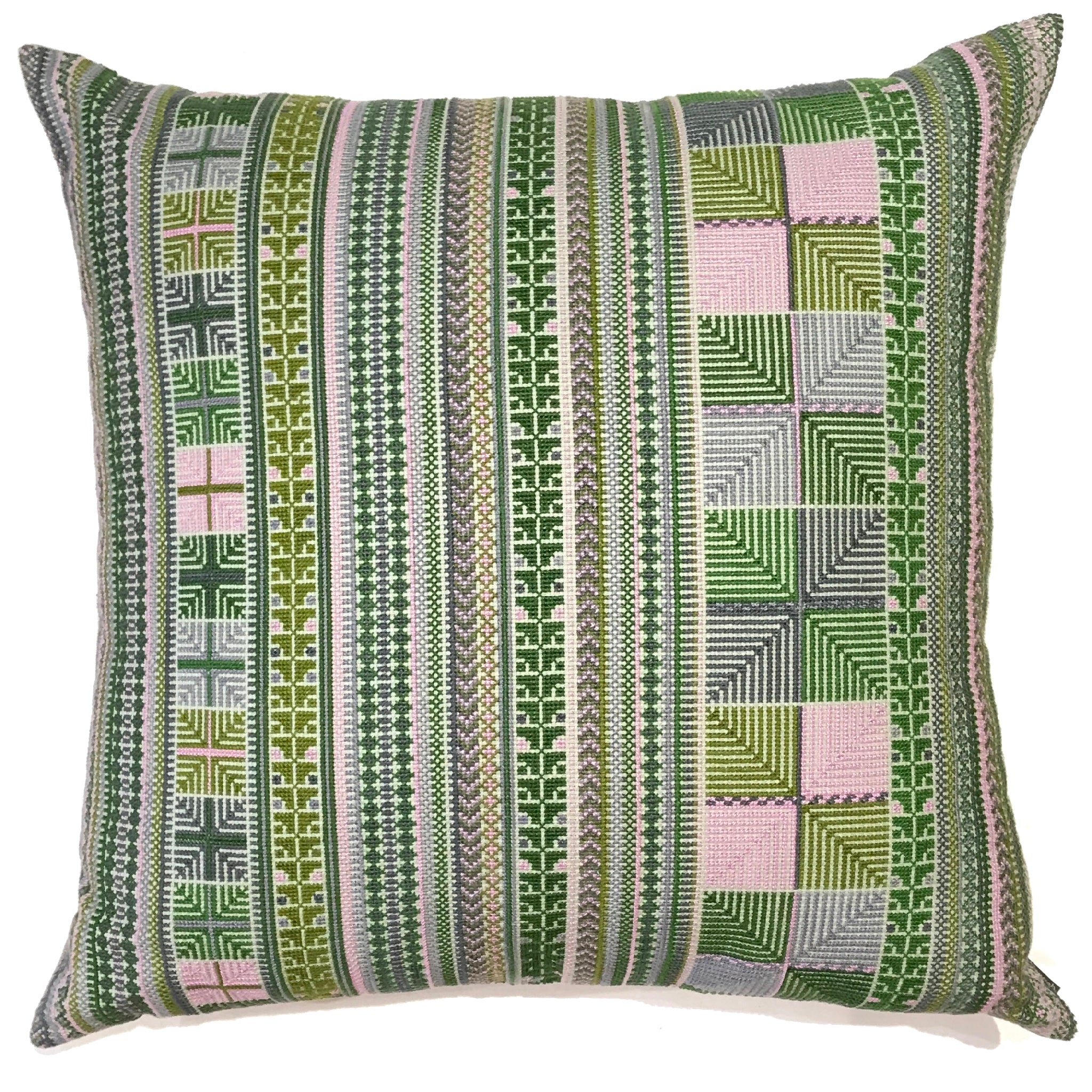 Fern Needlepoint Down Throw Pillow