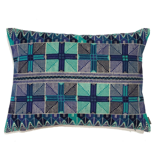 Embroidered Pillow - Ensaf Indigo & Emerald