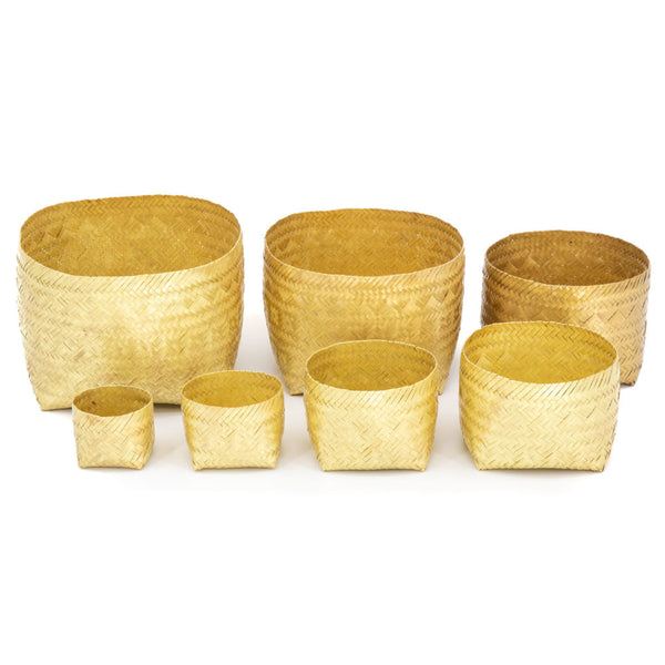 Woven Brass Nesting Baskets
