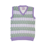Lavender Sweater Vest in White