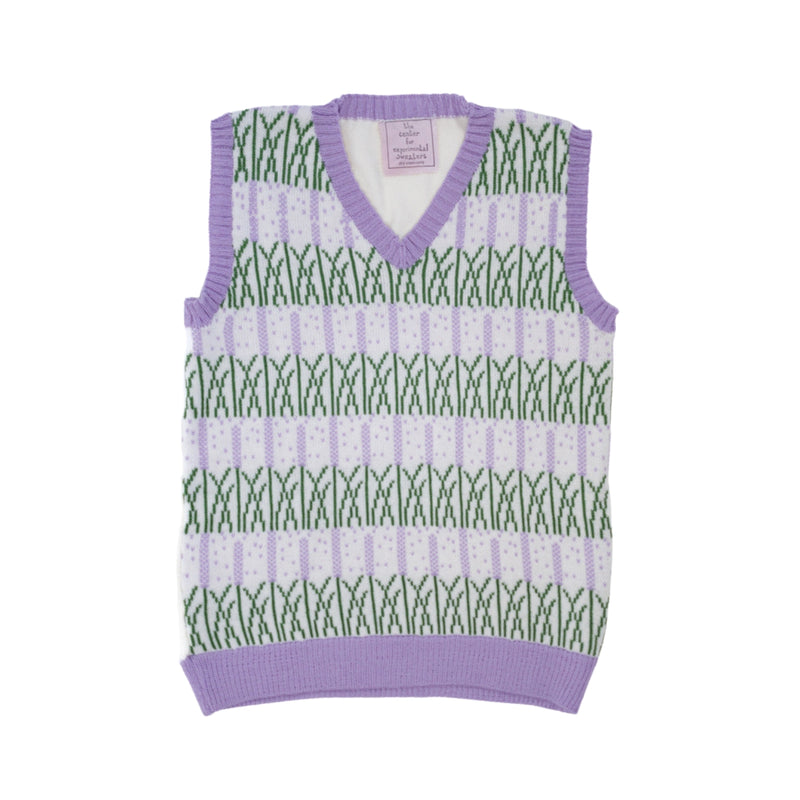 Lavender Sweater Vest in White