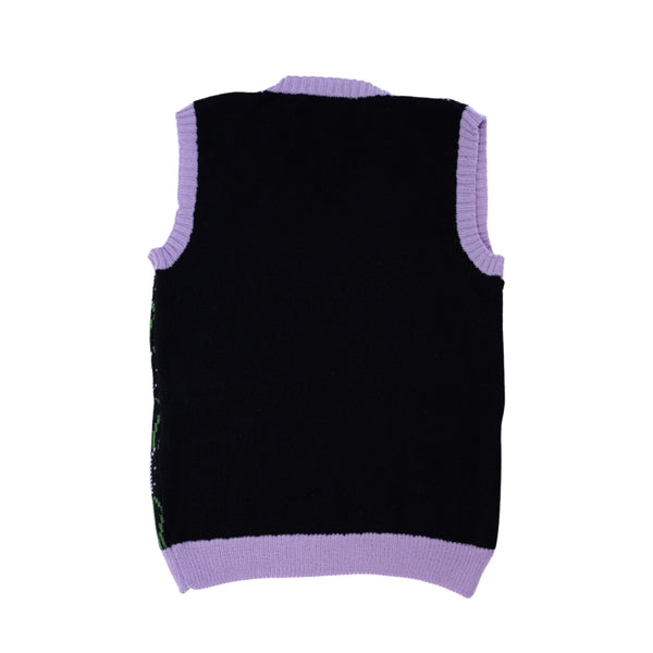 Lavender Sweater Vest in Black