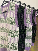 Lavender Sweater Vest in White