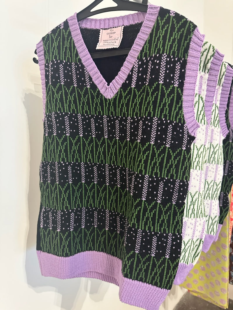 Lavender Sweater Vest in Black