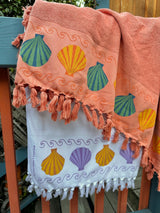 Seashell Towel - Golden Lilac White