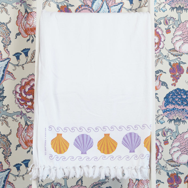 Seashell Towel - Golden Lilac White