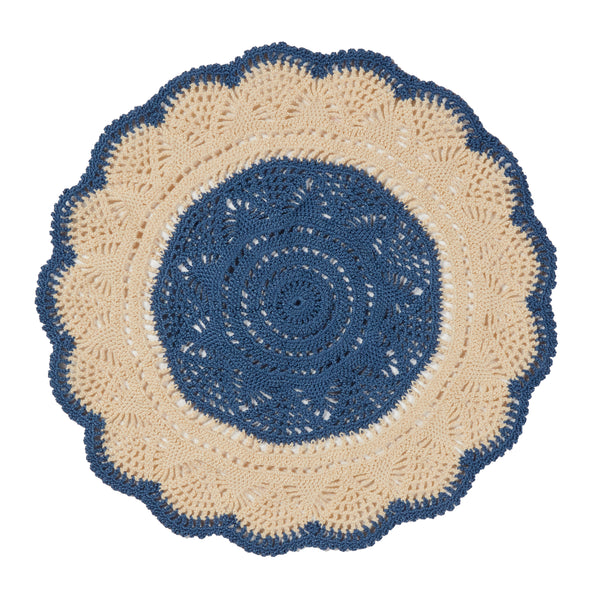Silsila Crochet Placemats - Navy