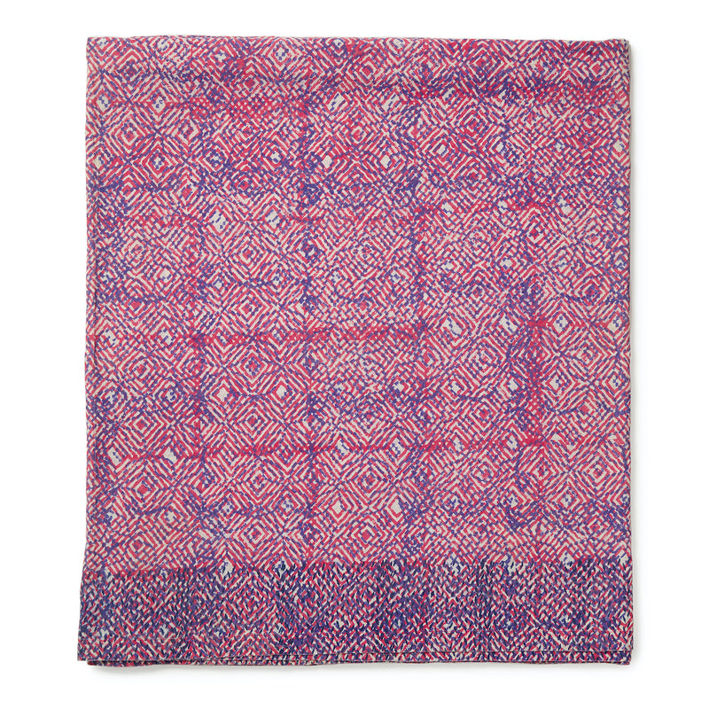 Block-Printed Tablecloth - Raspberry Ink