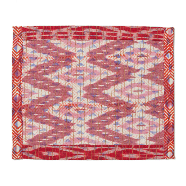 Ikat Placemats - Petal Blush Zig Zag