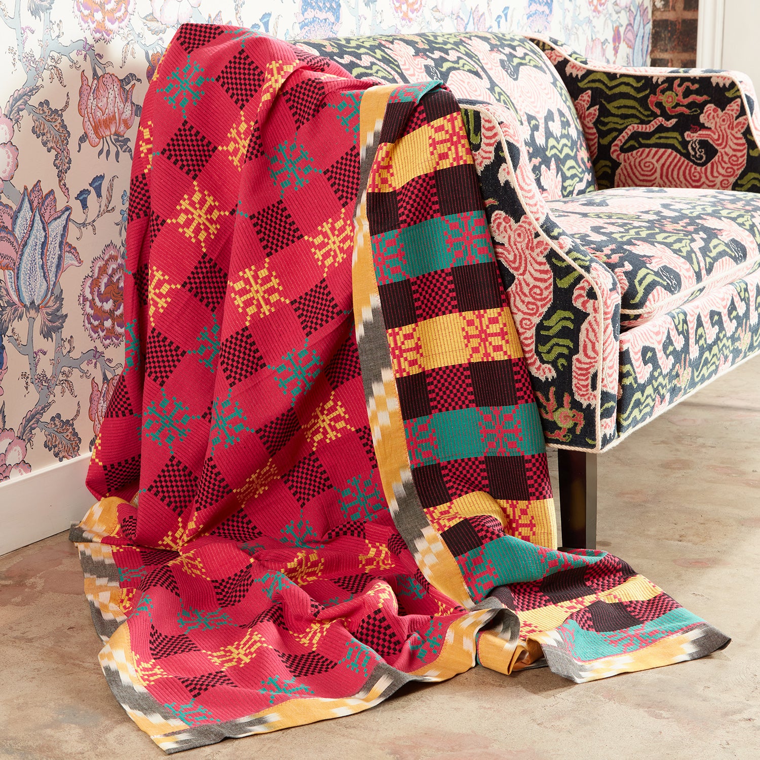 Assamese Cotton Blanket Watermelon Cherry Kneeland Co. Rarities