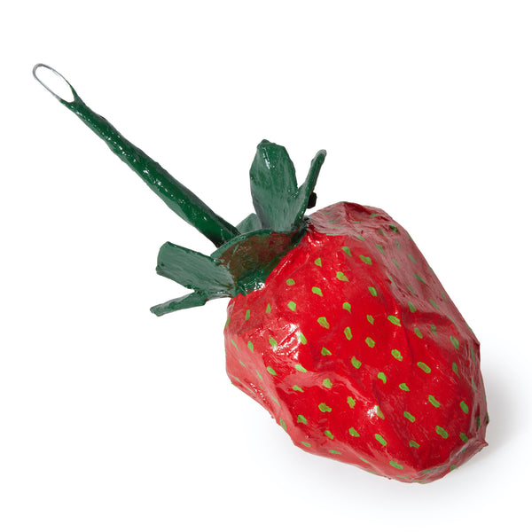 Papier-mâché Strawberry Ornament