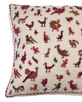 Embroidered Pillow - Birds Autumn
