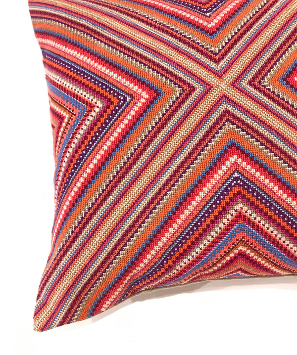 Embroidered Pillow - Zeinab Crimson
