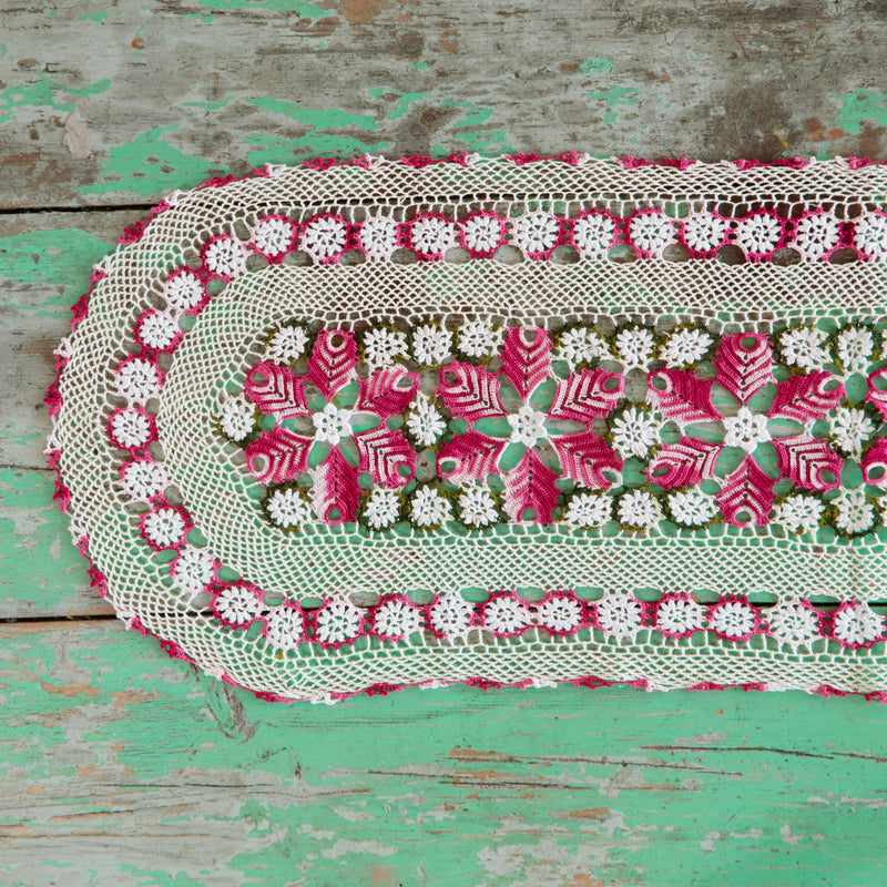 Crochet Table Cover - Fuchsia
