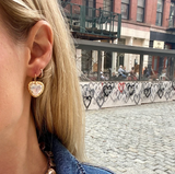Valentina 'I Love NY' Button Earrings - Blush