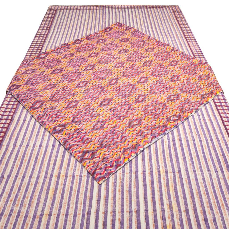 Ikat Table Square - Berry Lilac Zig Zag
