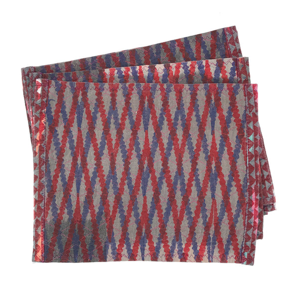 Ikat Placemats - Diamond Violet Rouge Quilted